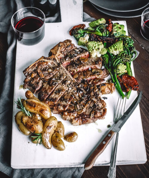 Porterhouse Steak with Wine